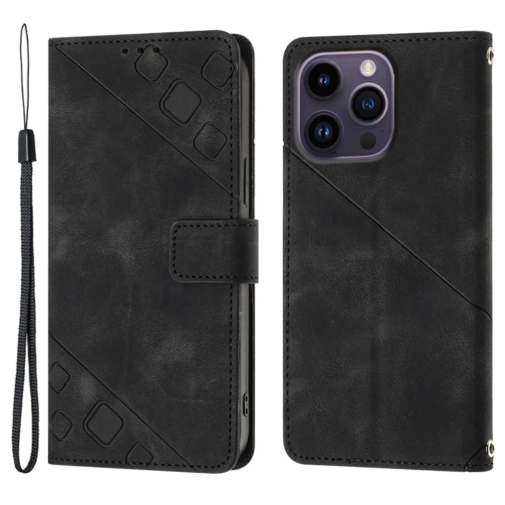 PT005 YB Imprinting Series-6 læderskal til iPhone 14 Pro Max Skin Touch Stand Wallet Stødabsorberende etui - Rød PT005 YB Imprinting Series-6 læderskal til iPhone 14 Pro Max Skin Touch Stand Wallet Stødabsorberende etui - Rød